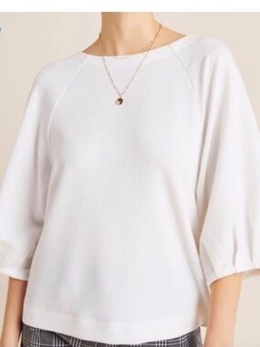 Maeve Anthropologie Macie Ribbed Knit Ivory Dolman Top Size S